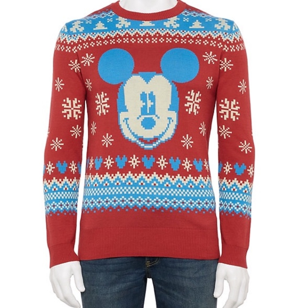 Disney’s mens Mickey Mouse Ugly Christmas Sweater - Picture 1 of 13